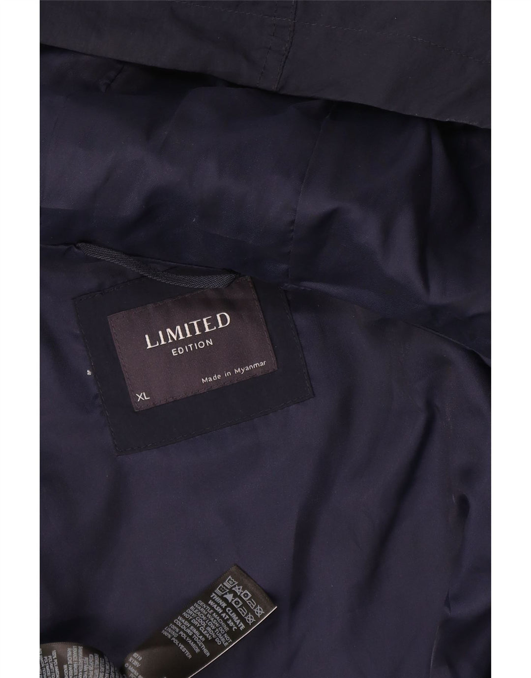 Marks & Spencer Mens Rain Jacket UK 42 XL Navy Blue Polyester