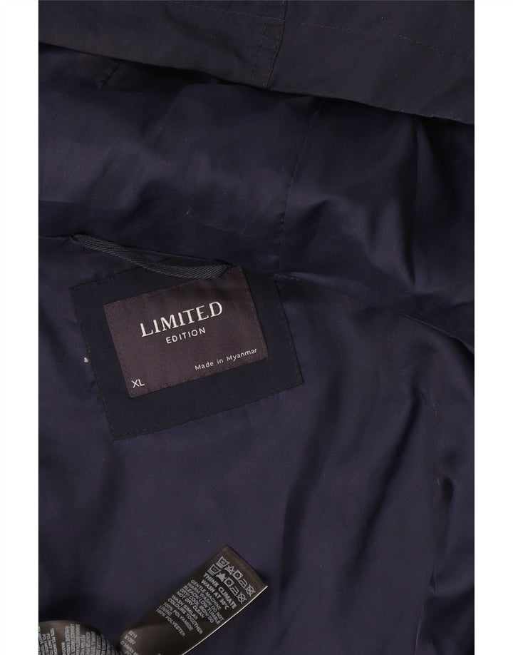 Marks & Spencer Mens Rain Jacket UK 42 XL Navy Blue Polyester