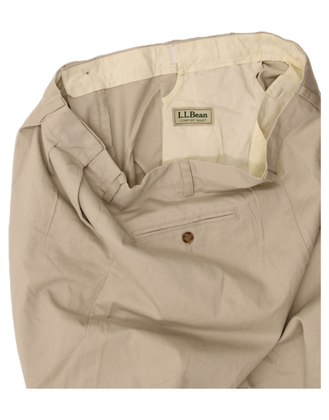 L.L.BEAN Mens Pegged Cropped Trousers W38 L25  Beige Vintage L.L.Bean and Second-Hand L.L.Bean from Messina Hembry 