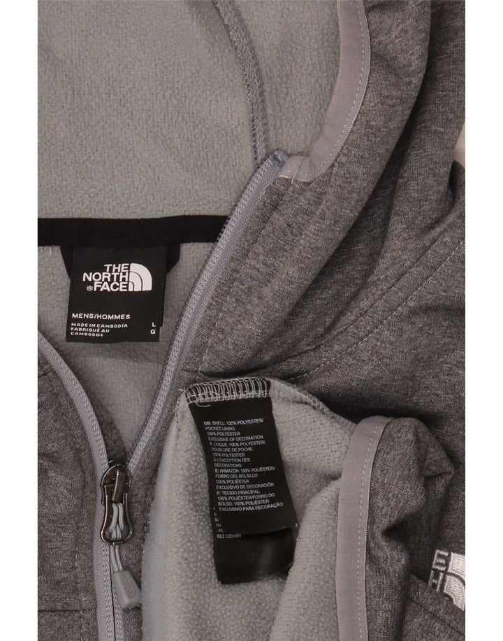 The North Face Pull à capuche zippé pour homme Large Gris Polyester