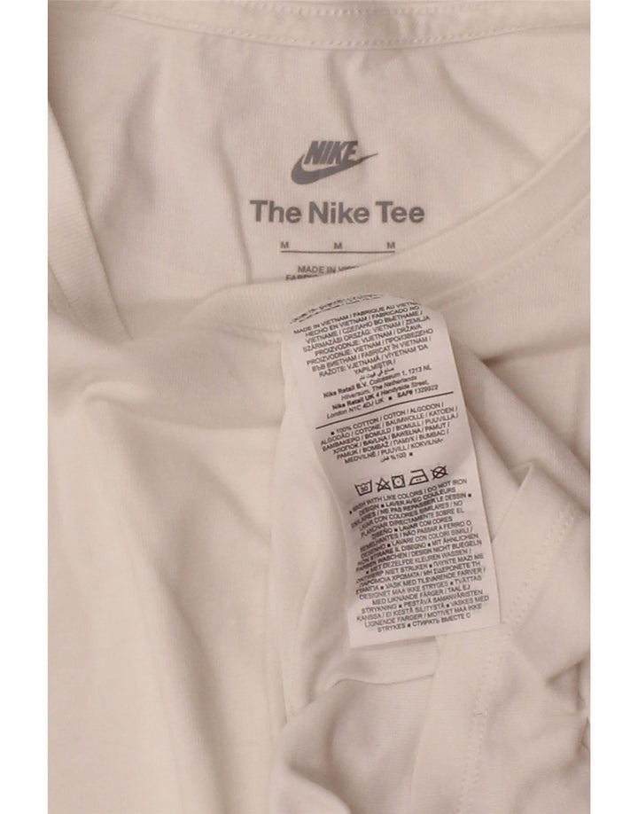 NIKE Womens T-Shirt Top UK 14 Medium White Cotton