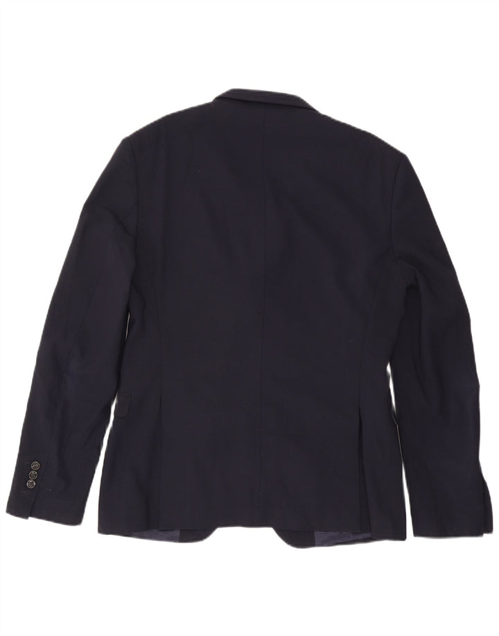 Zara Herre 2-knaps blazerjakke EU 50 Medium Navyblå Polyester