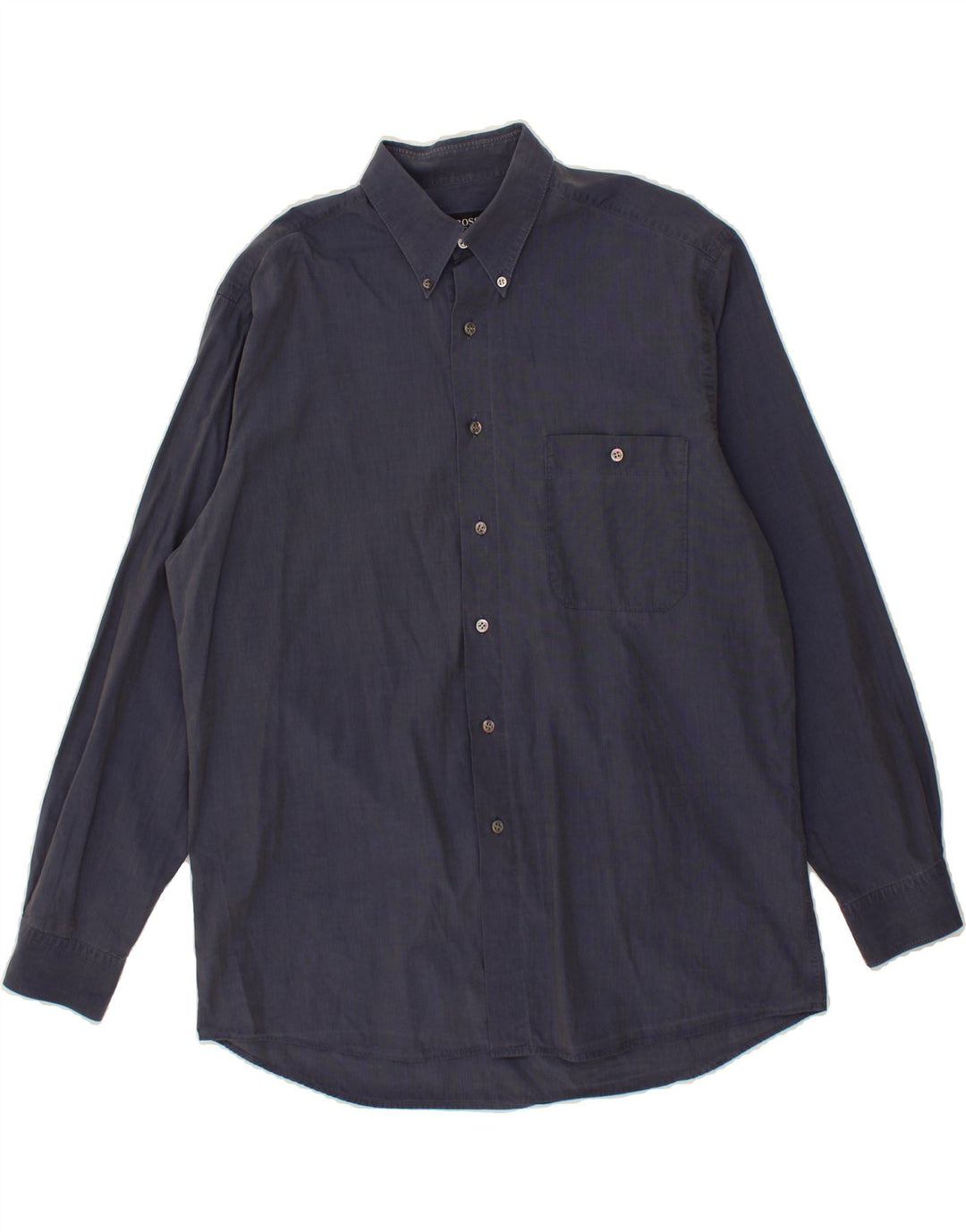 HUGO BOSS Mens Shirt Size 41 Large Navy Blue Vintage Hugo Boss and Second-Hand Hugo Boss from Messina Hembry 