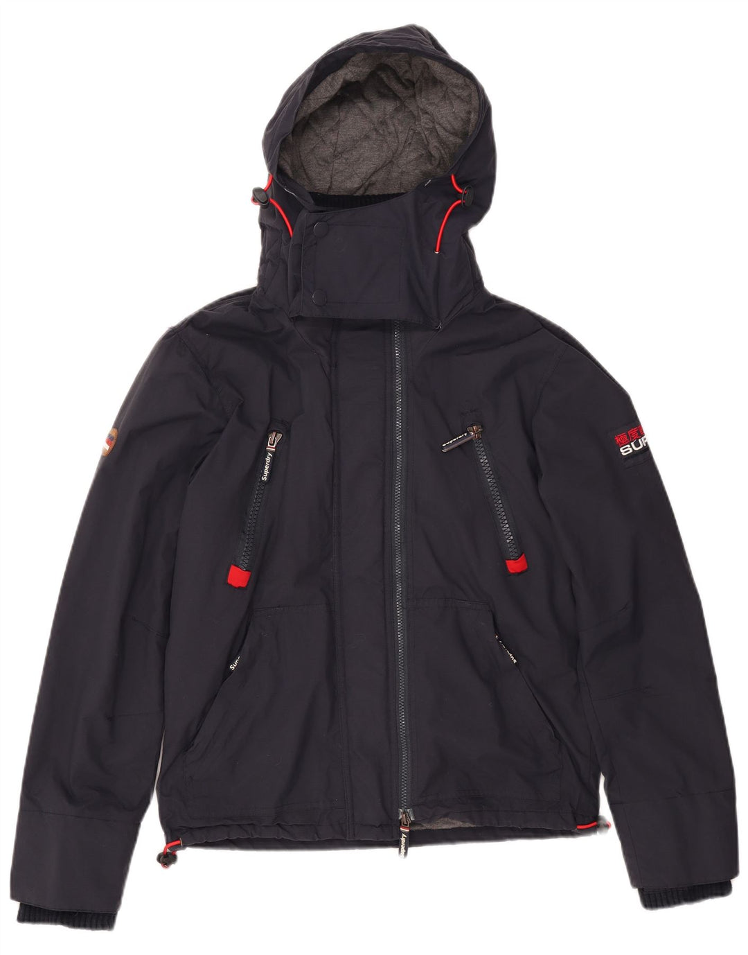 Superdry Mens Hooded Windbreaker Jacket UK 38 Medium Navy Blue Nylon