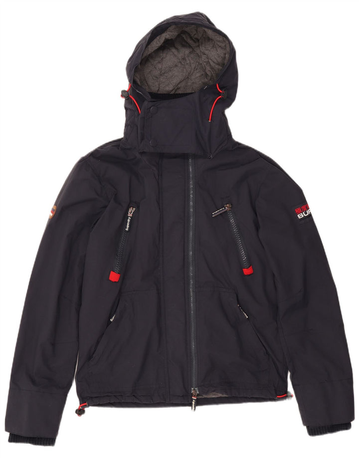 Superdry Mens Hooded Windbreaker Jacket UK 38 Medium Navy Blue Nylon