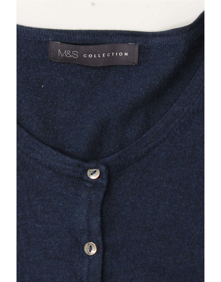 Marks & Spencer Womens Cardigan Sweater UK 14 Large Navy Blue