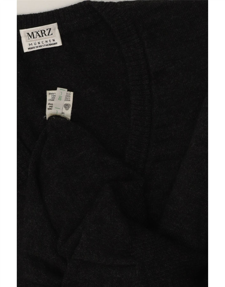 MARZ Mens Munchen V-Neck Jumper Sweater IT 52 Large Grey Virgin Wool