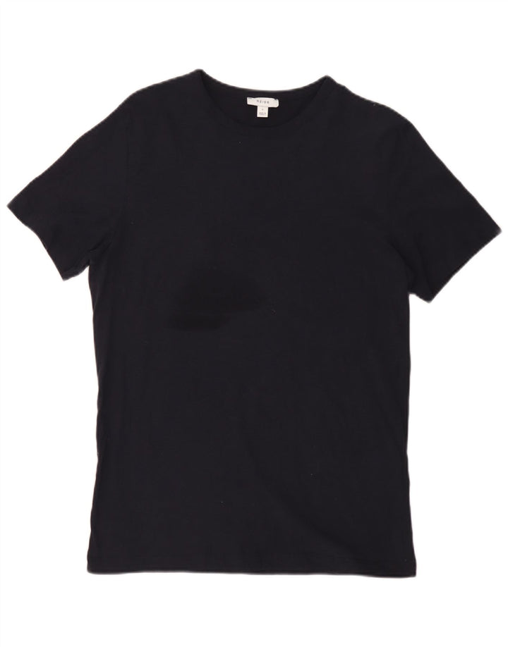 Reiss Mens T-Shirt Top Small Black Cotton