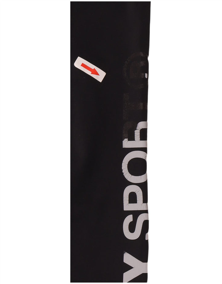 Superdry Womens Graphic Leggings UK 14 Medium Black Polyester