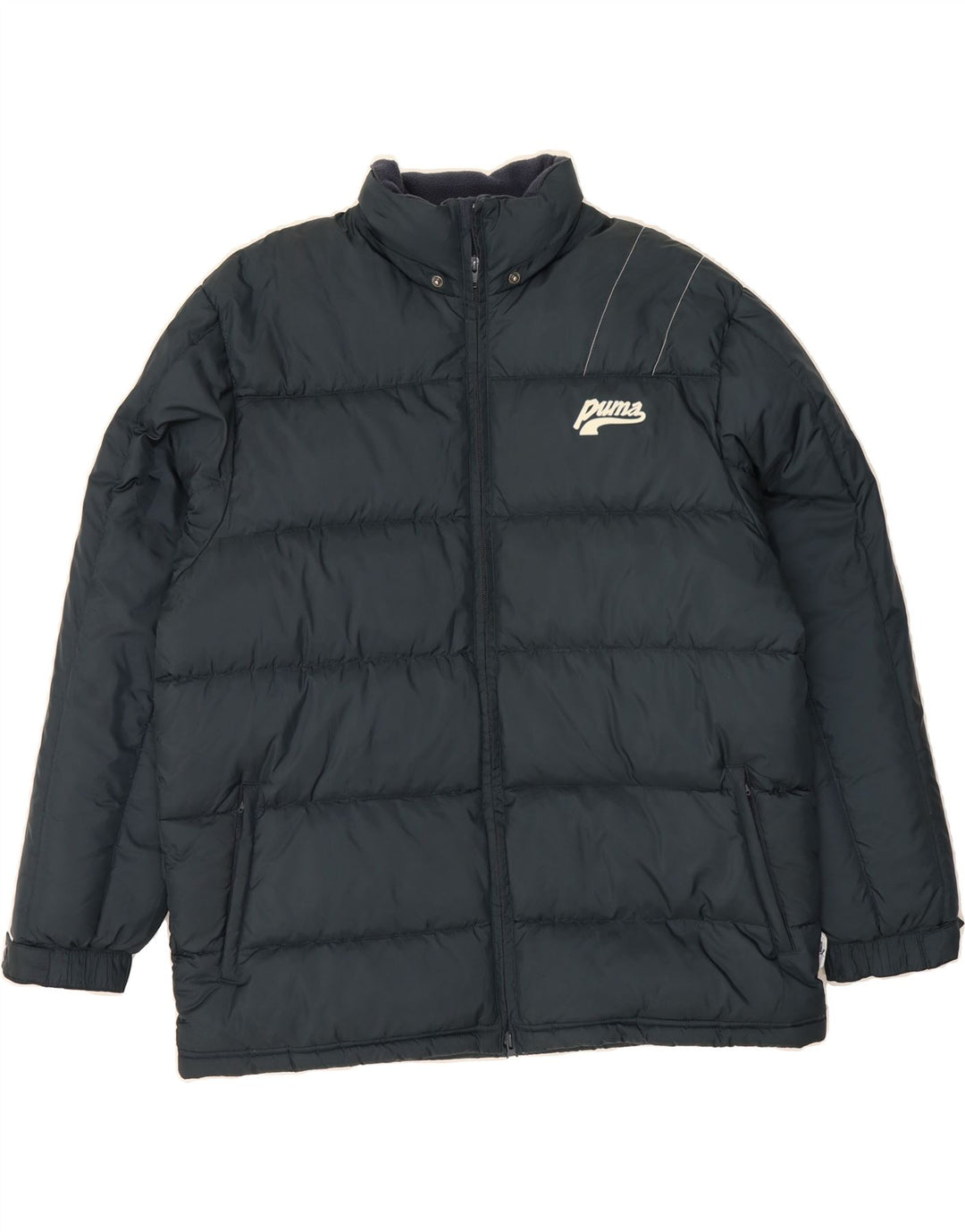 PUMA Mens Padded Jacket UK 40 Large Navy Blue Polyester Vintage Puma and Second-Hand Puma from Messina Hembry 