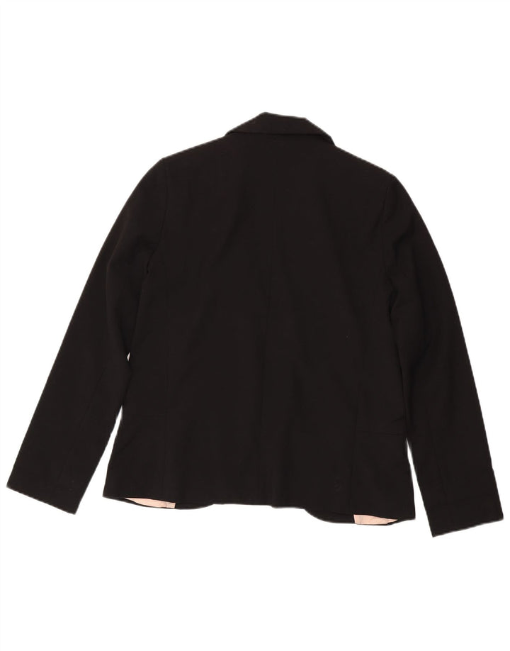 Topshop Womens Open Blazer Jacket UK 8 Small Black Polyester