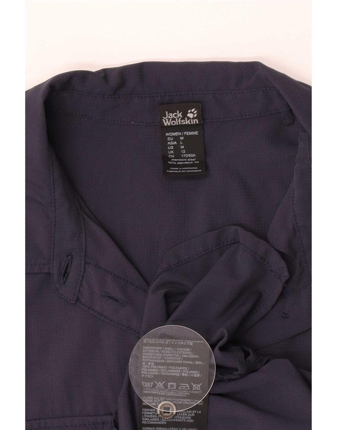 Jack Wolfskin Chemise Femme UK 12 Medium Bleu Marine Polyamide