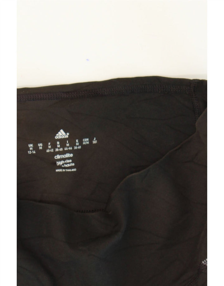 ADIDAS Womens Climalite Capri Leggings UK 12/14 Medium Black Check Vintage Adidas and Second-Hand Adidas from Messina Hembry 