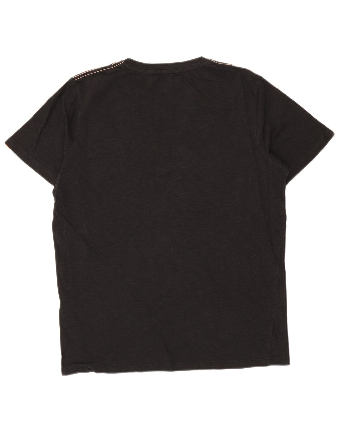 JACK & JONES Mens Graphic T-Shirt Top Medium Black Cotton