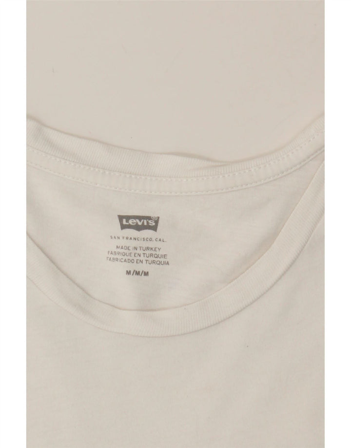 LEVI'S Mens Graphic T-Shirt Top Medium White Cotton Vintage Levi's and Second-Hand Levi's from Messina Hembry 