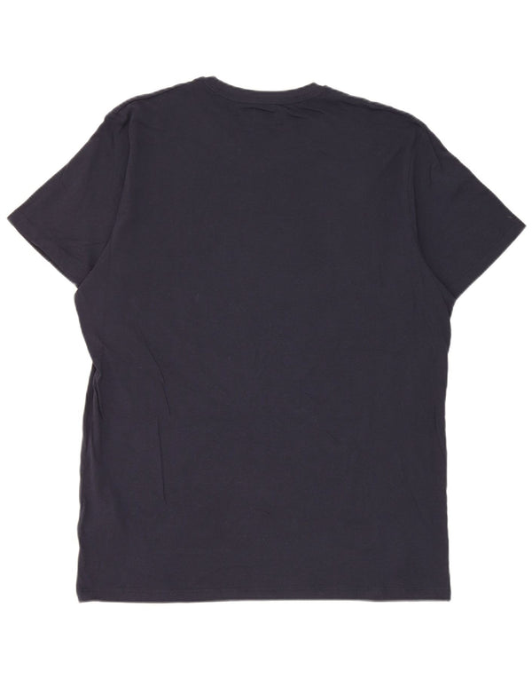 Enrico Coveri Camiseta gráfica para hombre Top XL Algodón azul marino