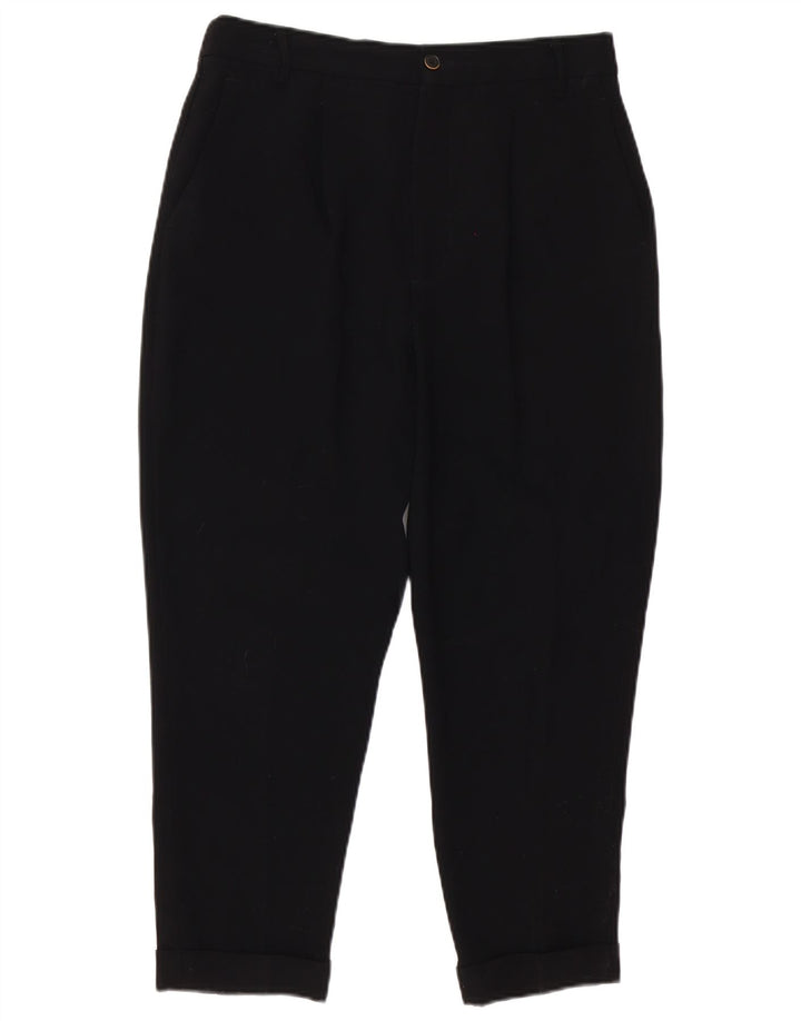 Zara Womens Tapered Capri Trousers Medium W30 L23 Black