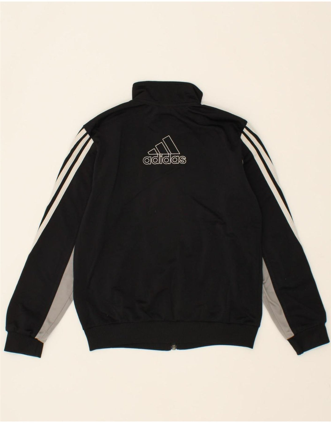 ADIDAS Boys Graphic Tracksuit Top Jacket 11-12 Years Black Polyester Vintage Adidas and Second-Hand Adidas from Messina Hembry 