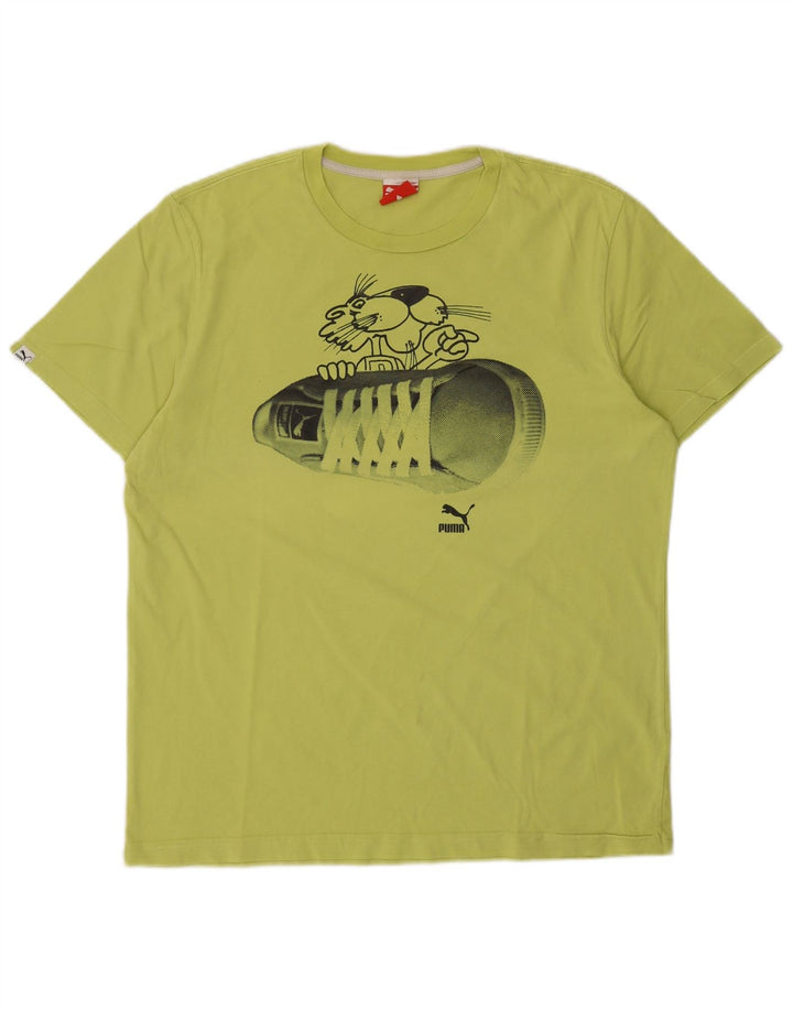 Puma Mens Graphic T-Shirt Top Large Green