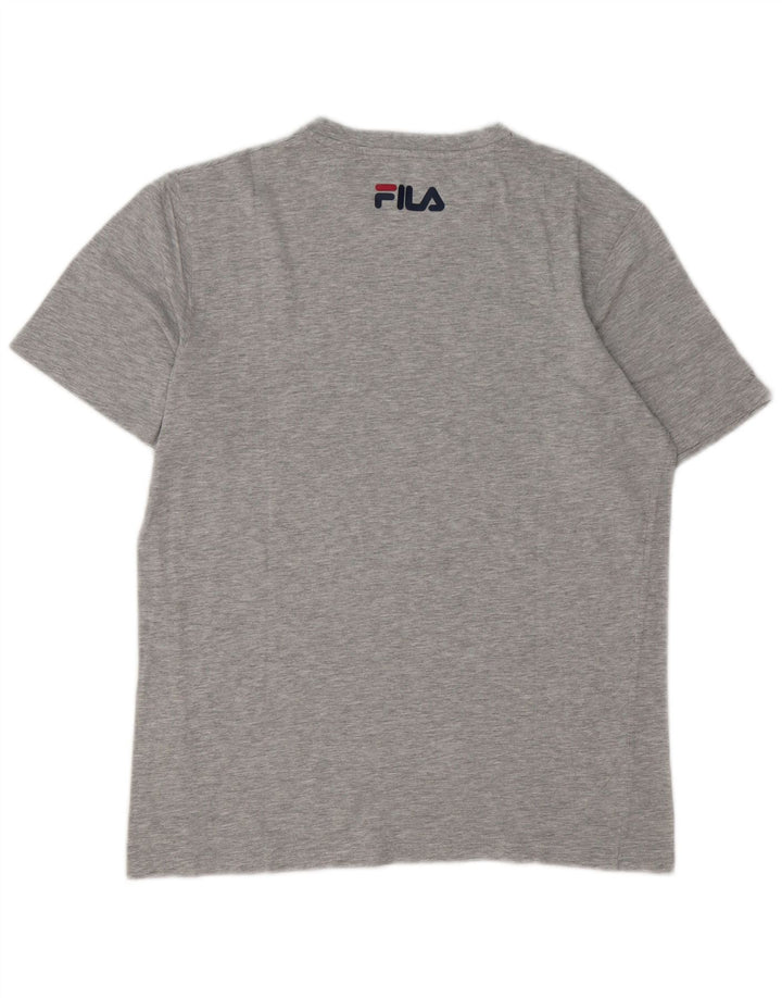 Fila Mens Graphic T-Shirt Top Medium Grey Flecked Cotton