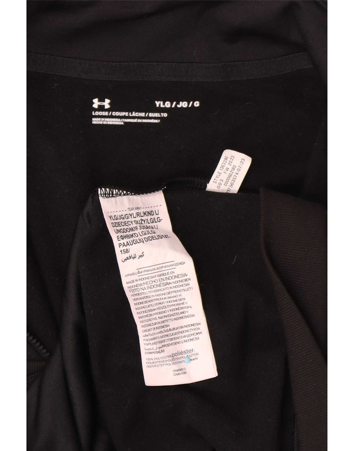 Under Armour Boys Tracksuit Top Jacket 11-12 Years Large Black Polyester