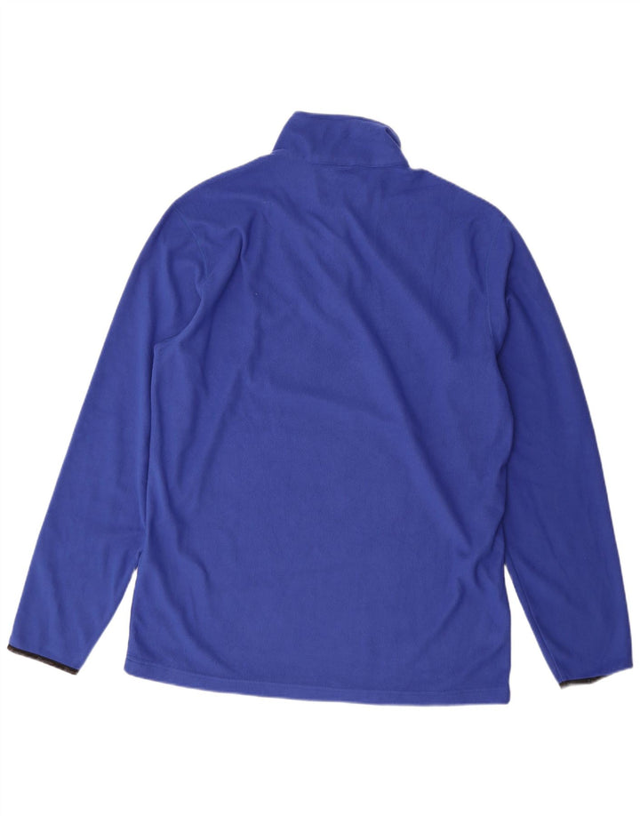 Champion Mens Zip Neck Fleece Jumper 2XL Blue Polyester