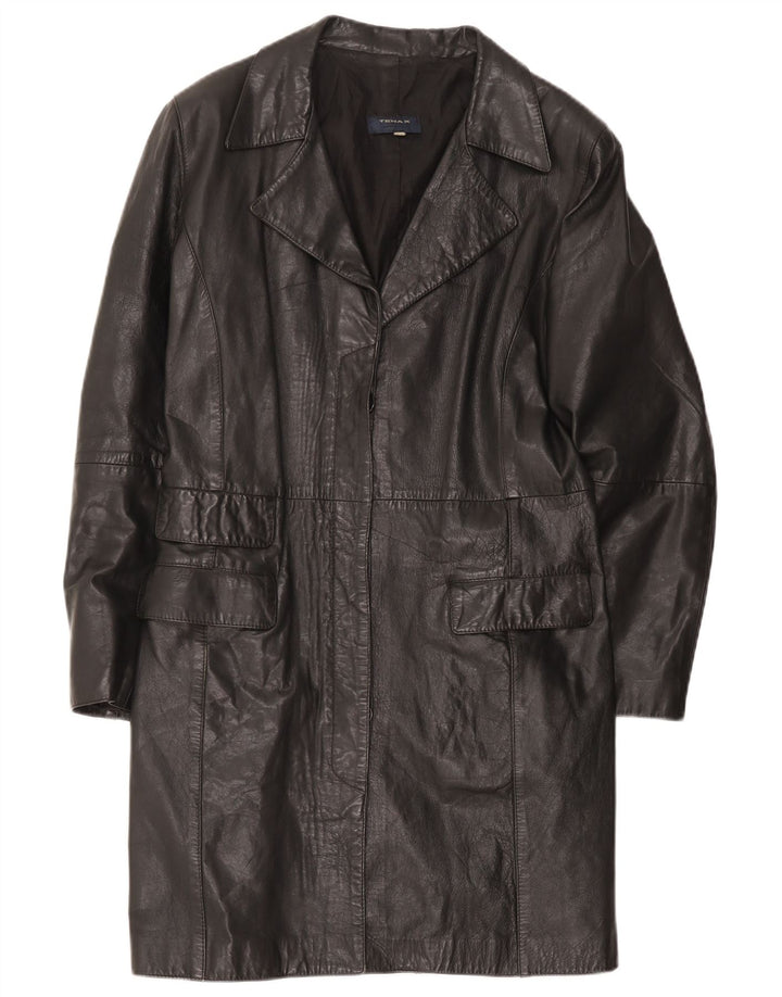Tenax Womens Leather Coat IT 46 Large Black