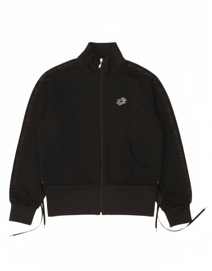 Lotto Womens Tracksuit Top Jacket UK 16 Large Black