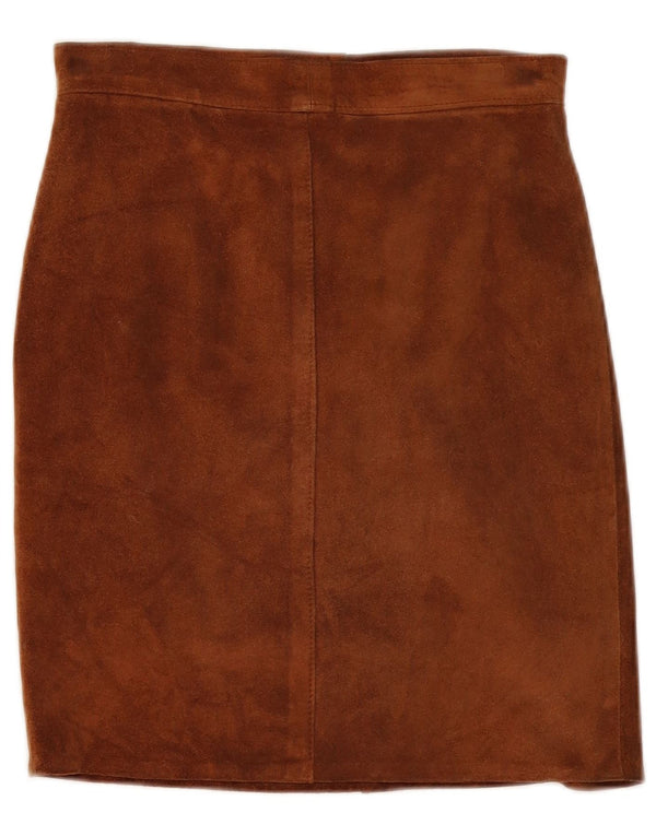 Vintage Damen Wildlederrock Klein W27 Braunes Leder