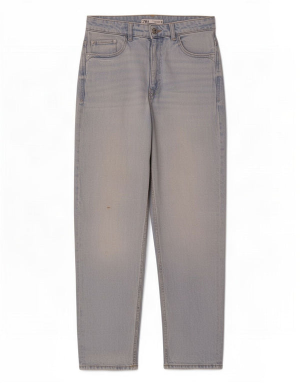 Zara Womens High Waist Straight Jeans EU 38 Small W28 L28 Blue Cotton