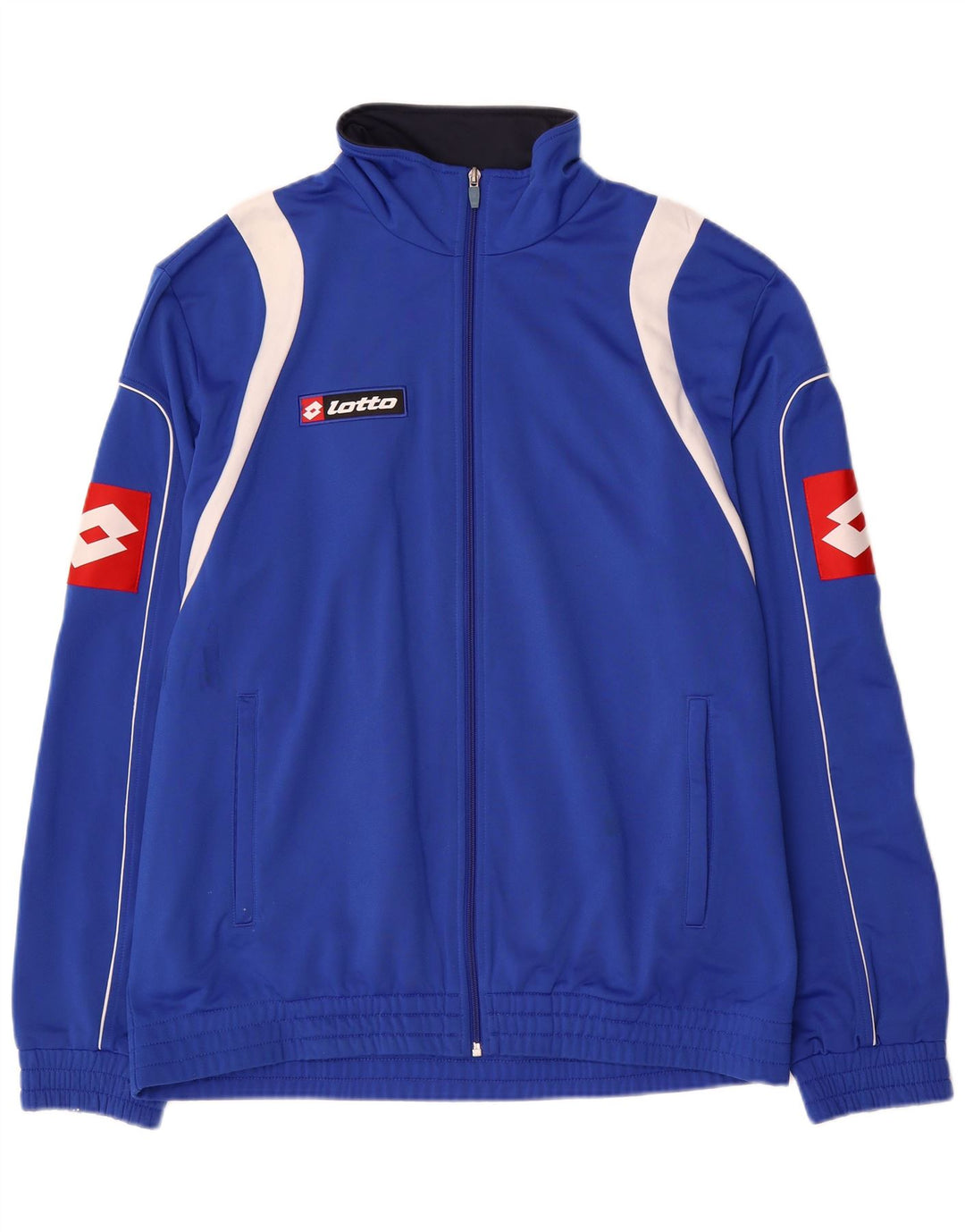 Lotto Mens Graphic Tracksuit Top Jacket XL Blue Colourblock Polyester