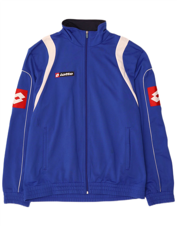 Lotto Mens Graphic Tracksuit Top Jacket XL Blue Colourblock Polyester