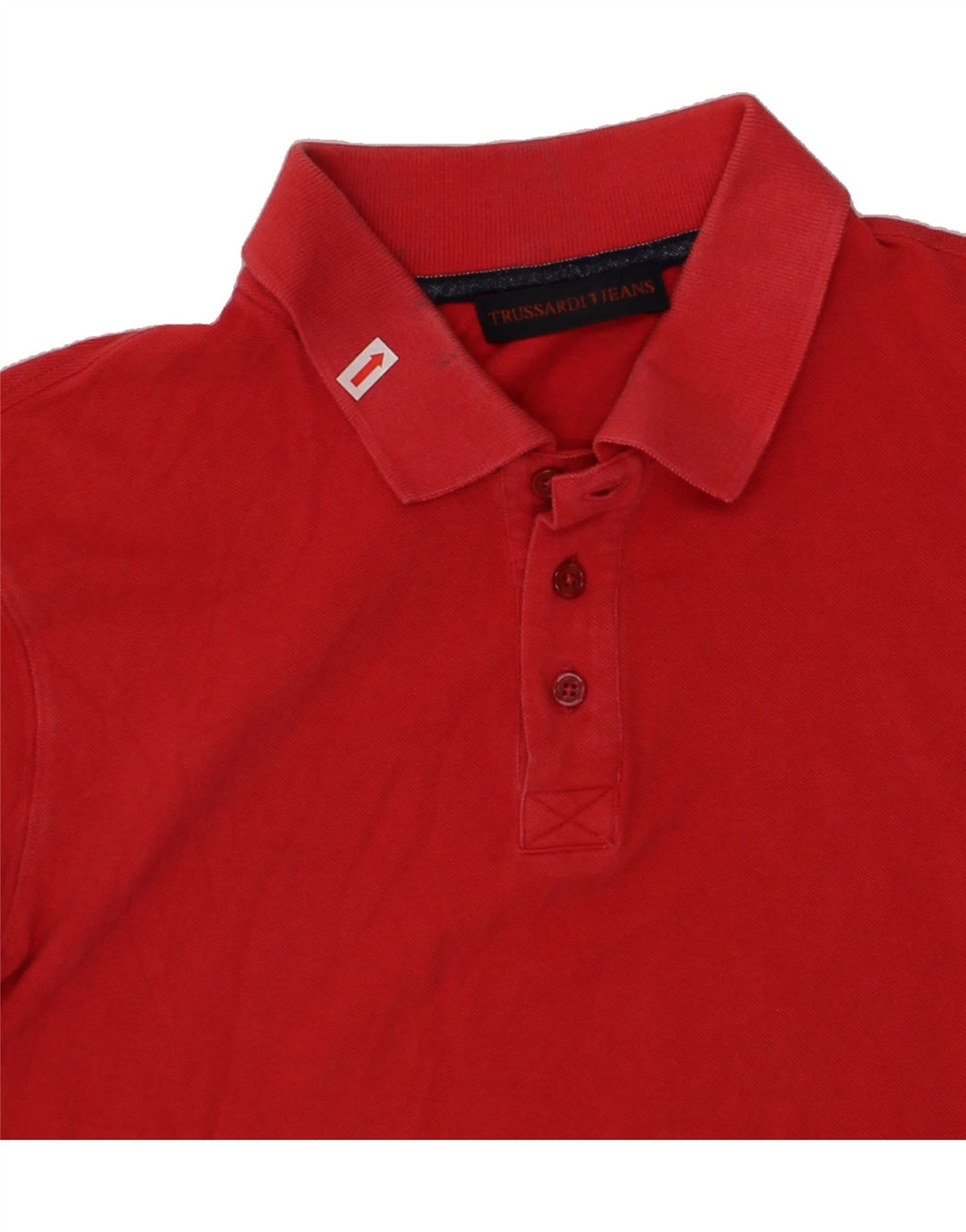 TRUSSARDI Mens Polo Shirt Large Red Cotton Vintage Trussardi and Second-Hand Trussardi from Messina Hembry 