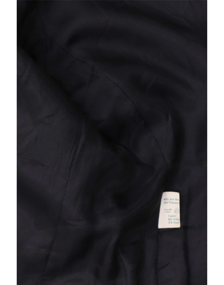 Luisa Spagnoli Womens 2 Button Blazer Jacket IT 44 Medium Blue Check Wool