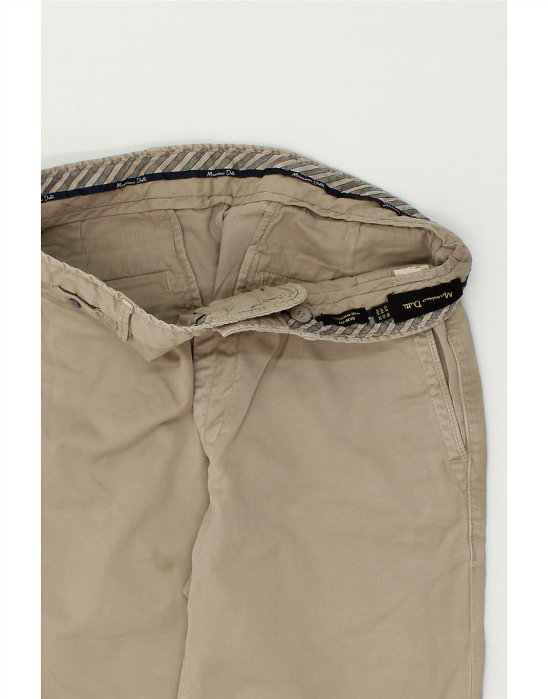 MASSIMO DUTTI Mens Slim Chino Trousers W30 L30  Beige Vintage Massimo Dutti and Second-Hand Massimo Dutti from Messina Hembry 