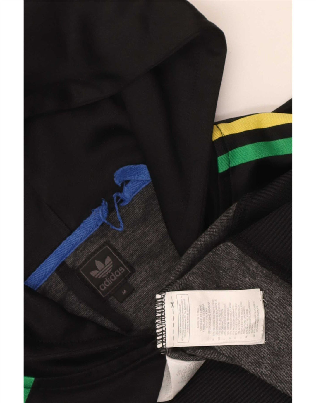 Adidas Mens Zip Hoodie Sweater Medium Black Polyester