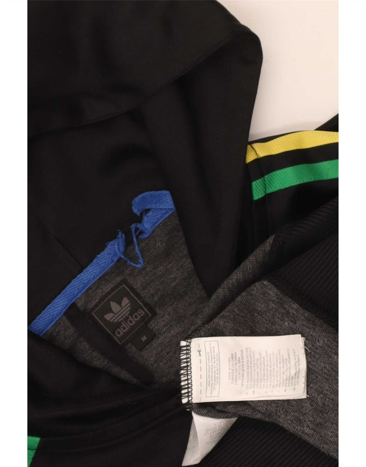 Adidas Mens Zip Hoodie Sweater Medium Black Polyester