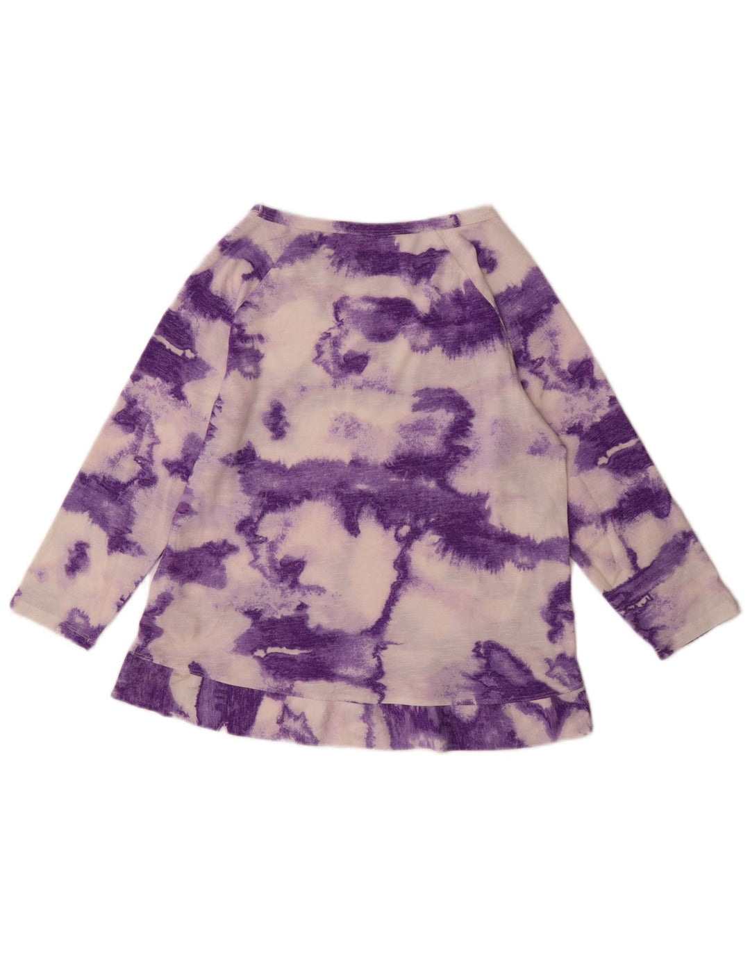 MARKS & SPENCER Womens Top Long Sleeve UK 12 Medium Purple Tie Dye