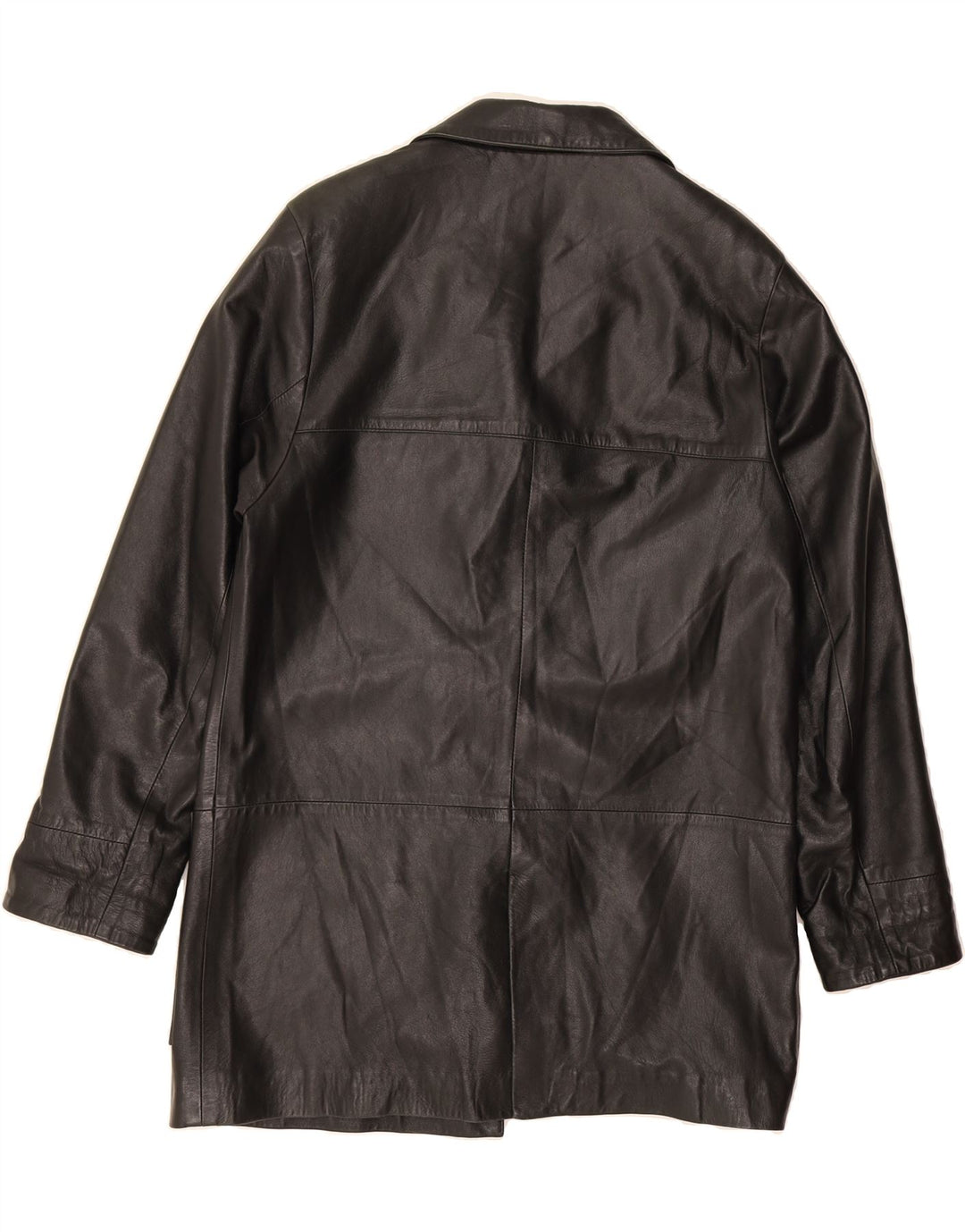 VINTAGE Womens Leather Coat IT 50 XL Black Leather Vintage Vintage and Second-Hand Vintage from Messina Hembry 