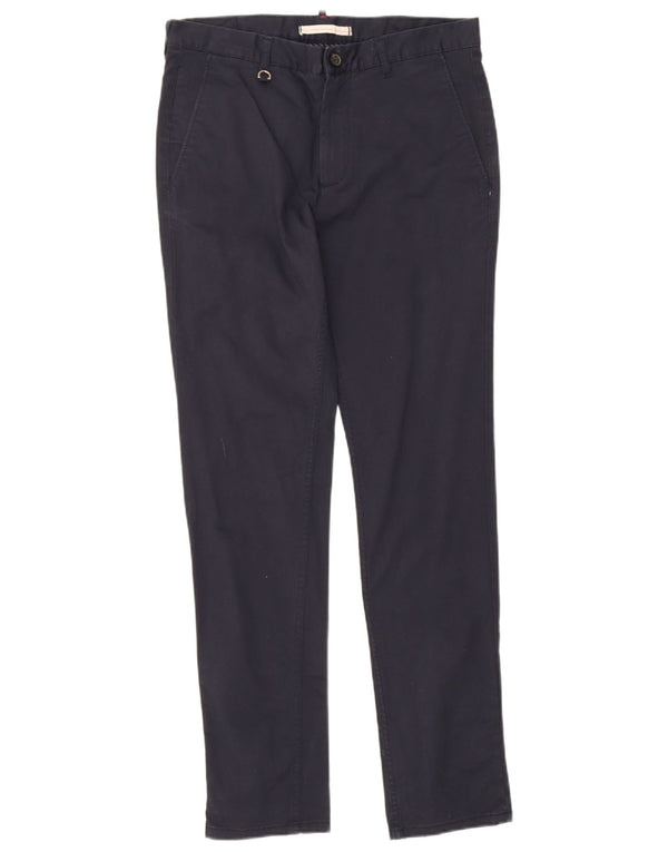 Zara Mens Slim Fit Chino Trousers EU 40 Medium W31 L30 Navy Blue Cotton