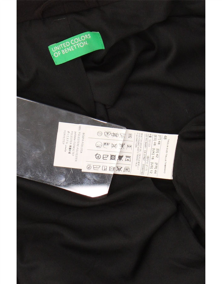 BENETTON Womens Bolero Jacket UK 16 Large Black Polyester