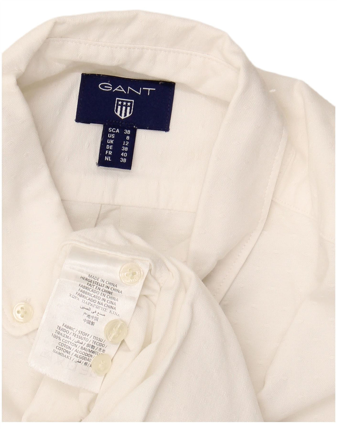 GANT Womens Shirt UK 12 Medium White Cotton