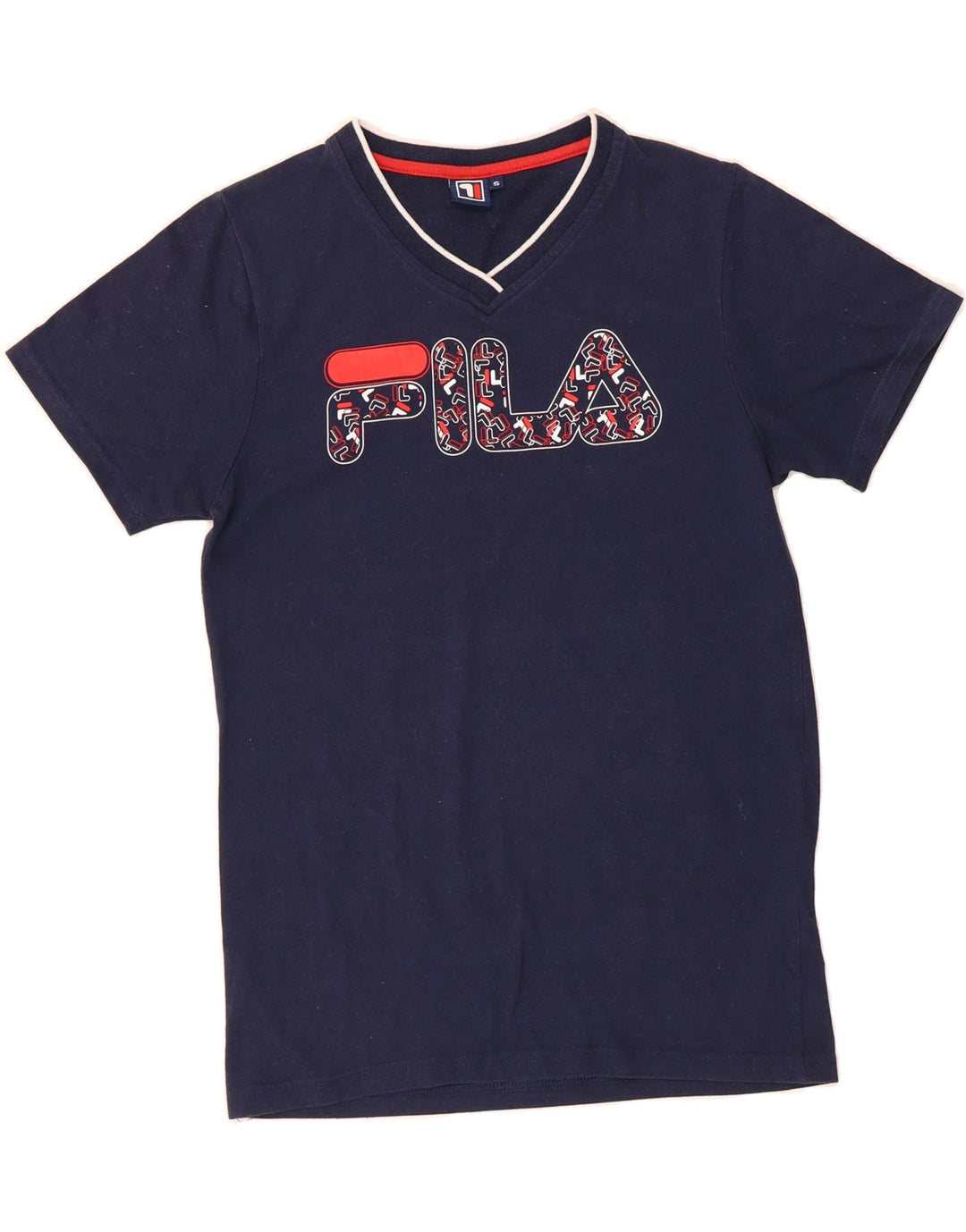 FILA Mens Graphic T-Shirt Top Small Navy Blue Vintage Fila and Second-Hand Fila from Messina Hembry 