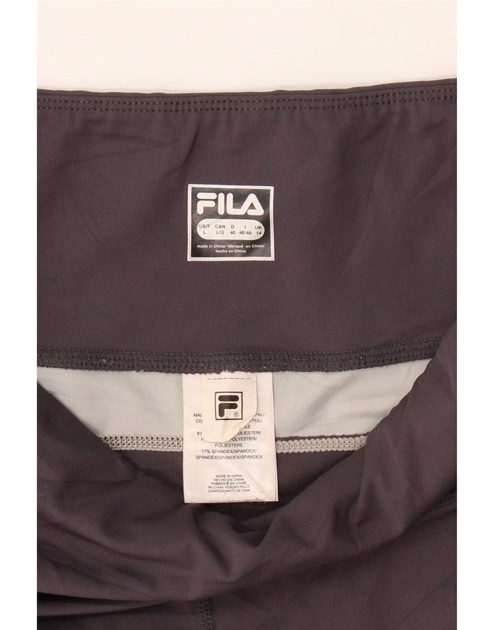 FILA Womens Leggings UK 14 Large  Black Colourblock Polyester Vintage Fila and Second-Hand Fila from Messina Hembry 