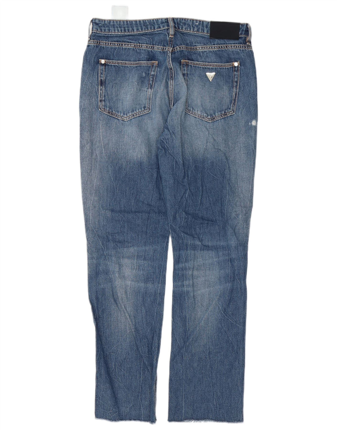 Guess Womens Distressed Straight Jeans 29 L30 Blue Cotton