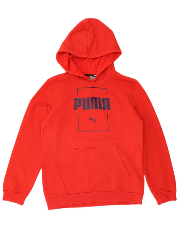 Puma Boys grafikus kapucnis pulóver 13-14 éves piros poliészter