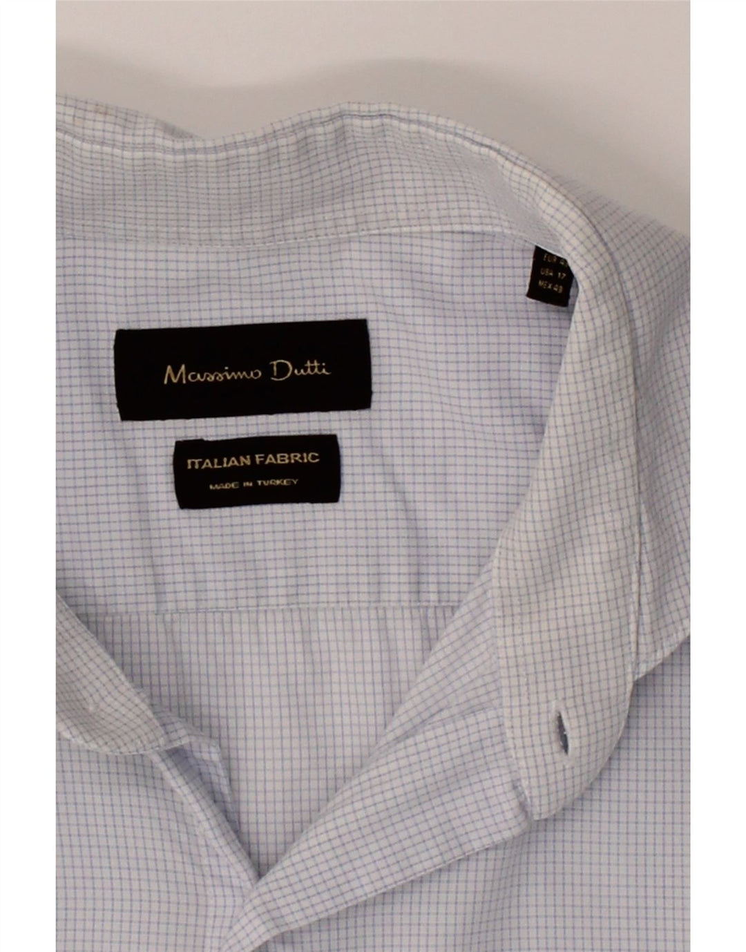 MASSIMO DUTTI Mens Shirt Size 43 17 XL Blue Check Cotton Vintage Massimo Dutti and Second-Hand Massimo Dutti from Messina Hembry 