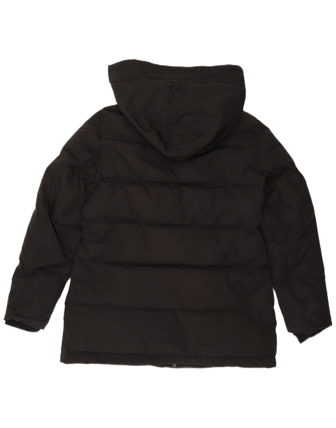 Zara Womens Hooded Padded Jacket UK 14 Large Black Polyester