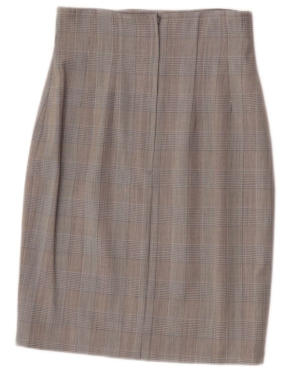 Sportmax Pencil Nederdel til kvinder UK 10 Small W25 Grå Houndstooth Virgin Wool