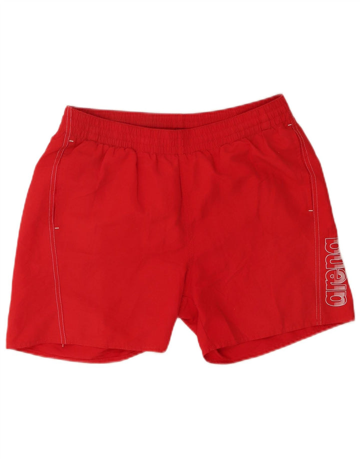 ARENA Mens Graphic Swimming Shorts Medium  Red